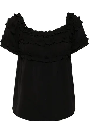 B+AB Off-shoulder ruffled blouse