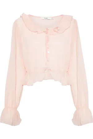 B+AB Semi-sheer crop blouse