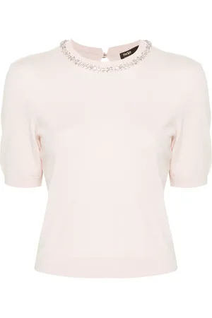 Maje Crystal-embellished knitted top