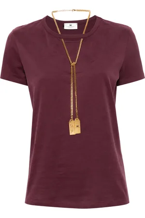 Elisabetta Franchi Round-neck T-shirt with necklace