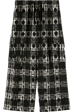 Palm Angels Monogram-jacquard wide-leg trousers