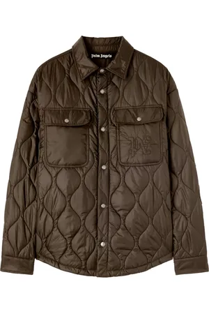 Palm Angels Logo-embroidered quilted jacket
