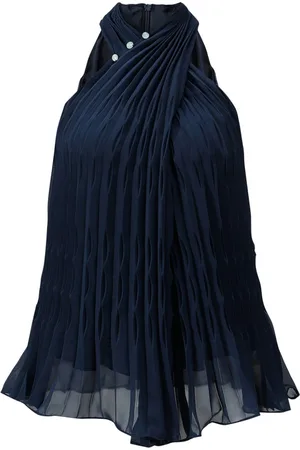 SHANGHAI TANG Crossover-collar pleated top