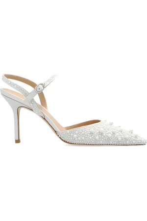 Stuart Weitzman 85mm pearl-embellished ankle-strap pumps