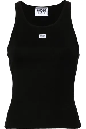 Moschino Logo-patch ribbed tank top