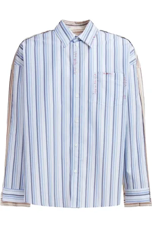 Marni Embroidered striped cotton shirt
