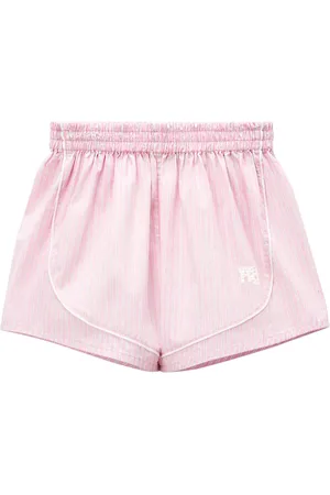 Alexander Wang Logo-embroidered striped shorts