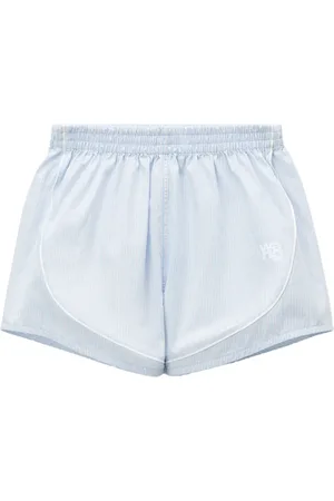 Alexander Wang Logo-embroidered striped shorts