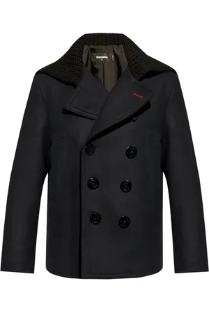 Dsquared2 Knit-panel double-breasted jacket