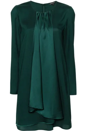Emporio Armani Ruffle-detail satin dress