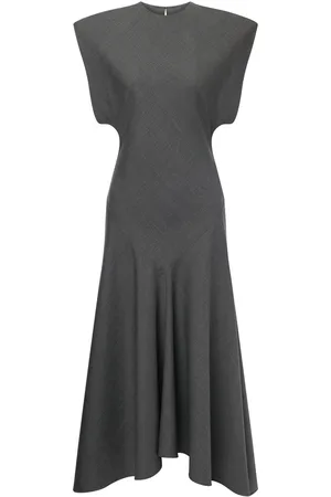 Serafini Asymmetric-hem midi dress