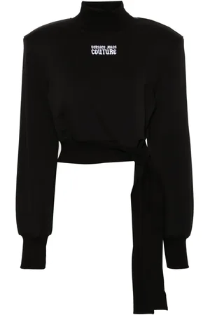 VERSACE Embroidered-logo cotton sweatshirt