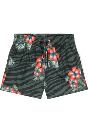 Sundek Floral zebra-print swim shorts