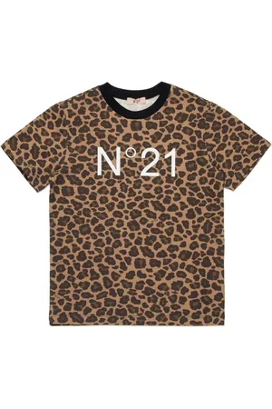 Nº21 Leopard-print short-sleeve T-shirt