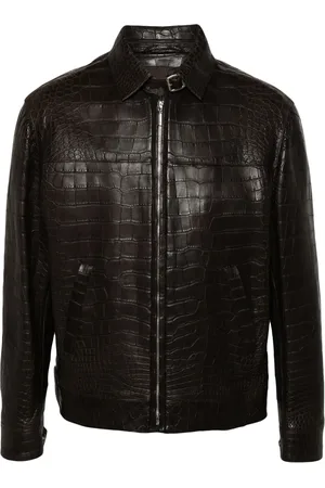 BRIONI Embossed-leather jacket
