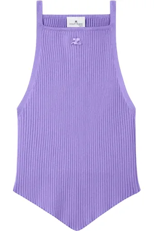 Courrèges Pointy rib-knit tank top