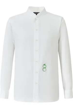 SHANGHAI TANG Dragon-embroidered poplin shirt