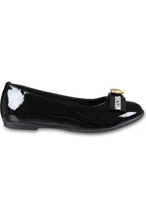 Moschino Heart-charm patent-leather ballerina shoes