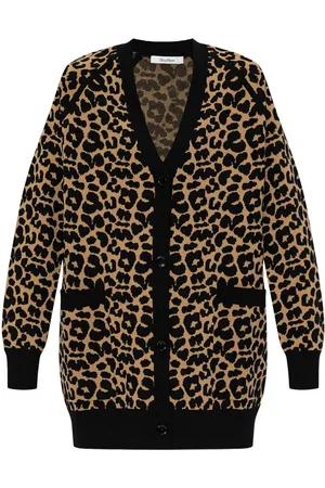 Max Mara Tenore leopard-intarsia cardigan