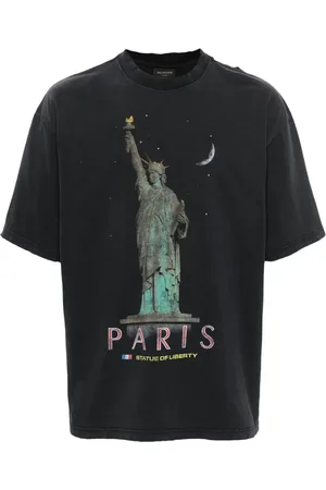 Balenciaga Paris Liberty distressed T-shirt