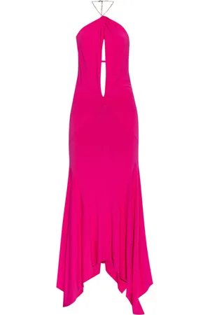 The Attico Halterneck chain-link detail maxi dress
