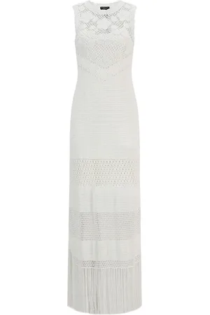 SHANGHAI TANG Shukui crochet fringed dress