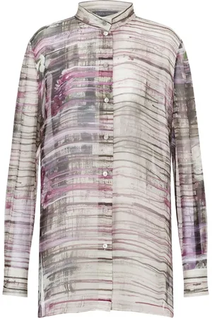 Alberta Ferretti Painterly-print silk shirt