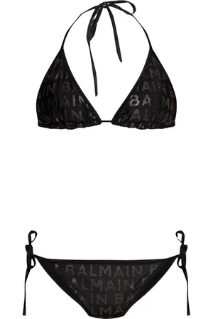 Balmain Logo-print triangle bikini
