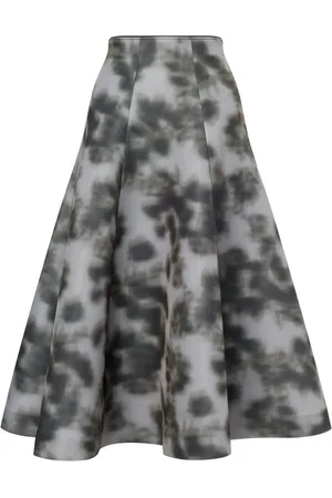 Serafini Digital-print full midi skirt