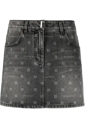 Givenchy Monogram-pattern denim skirt