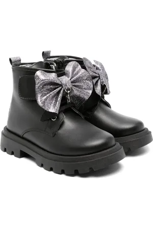 MONNALISA Bow-detailing leather boots