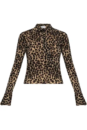 BLUMARINE Leopard-print wool top