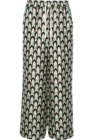 LORENA ANTONIAZZI Graphic-print silk trousers