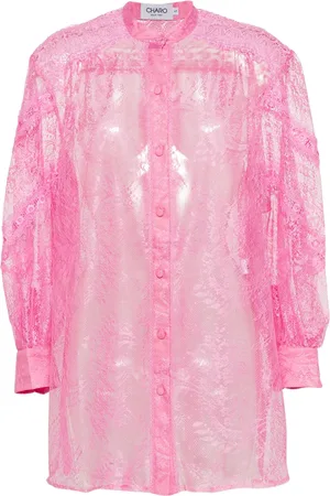 CHARO RUIZ IBIZA Lumie balloon-sleeve lace shirt