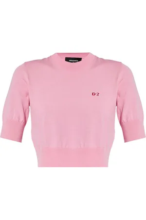 Dsquared2 Logo-appliqué cropped knitted top