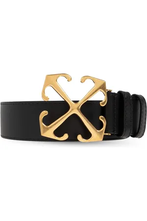 OFF-WHITE Logo-plaque leather belt