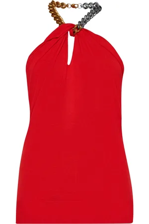 Stella McCartney Chain-strap fine-knit top