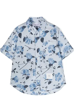 Thom Browne Rose-print cotton shirt