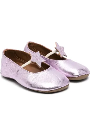 PèPè Star-patch metallic ballerina shoes