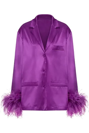 VALENTINO GARAVANI Feather-trim silk shirt