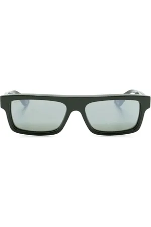 Gucci Logo-debossed rectangle-frame sunglasses