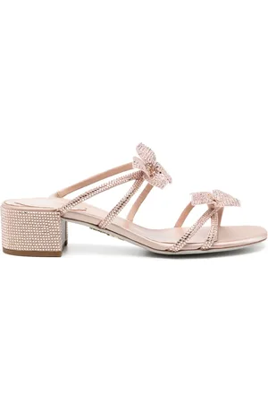 RENE CAOVILLA Cleo 40mm rhinestone floral-appliqu?? sandals