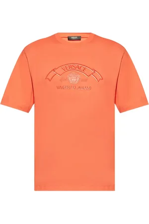 VERSACE Logo-embroidered cotton T-shirt
