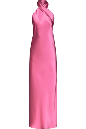 GALVAN Pandora halterneck satin dress
