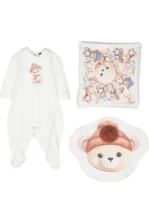 MONNALISA Teddy bear-print cotton babygrow set