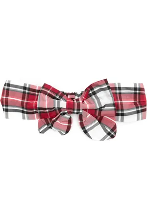 MONNALISA Bow-detailed tartan head band