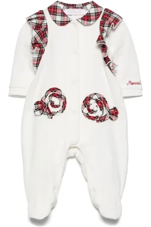MONNALISA Floral-appliqué terry-cloth pyjama