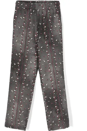 MONNALISA Floral-print straight-leg trousers