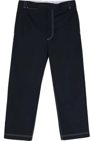 Thom Browne Contrast-stitching straight-leg trousers