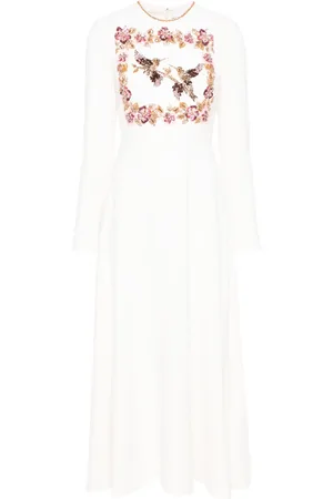 Dina Melwani Crystal-embellished maxi dress